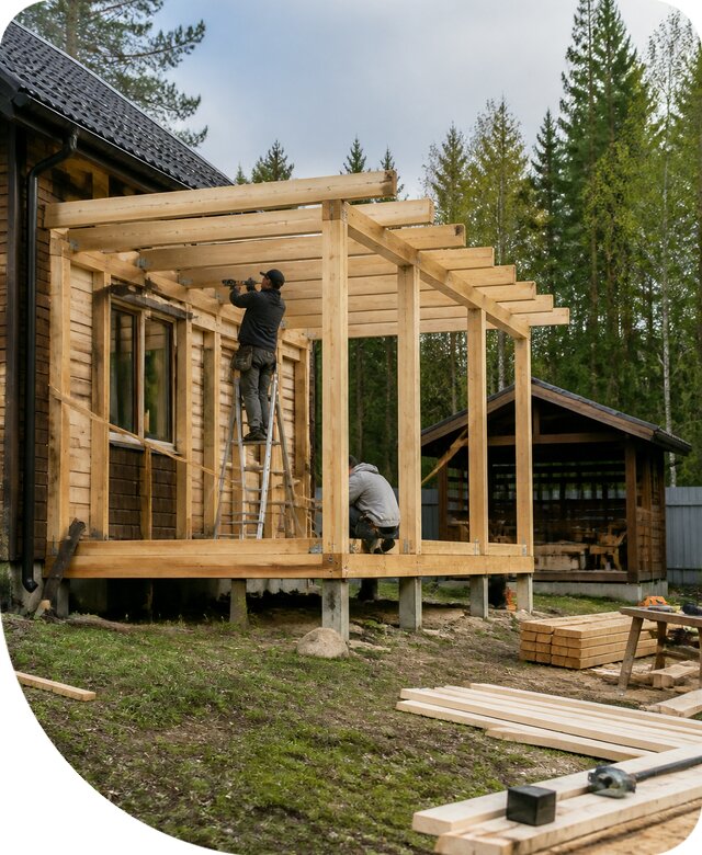 Строительство пристроек и построек на участке в Дагестанских Огнях