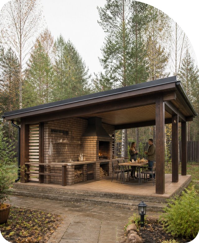 Навес для барбекю под ключ в Дагестанских Огнях | РадиДОМА-Дгс от 129038 р.